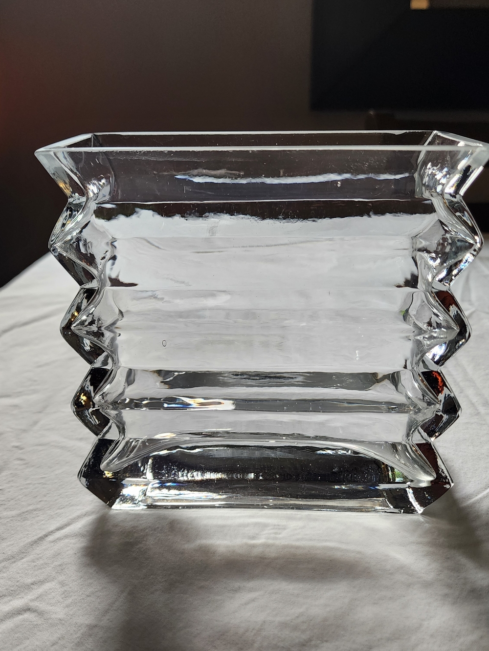 Clear Glass Zigzag Accent Vase - Modern Home Accents